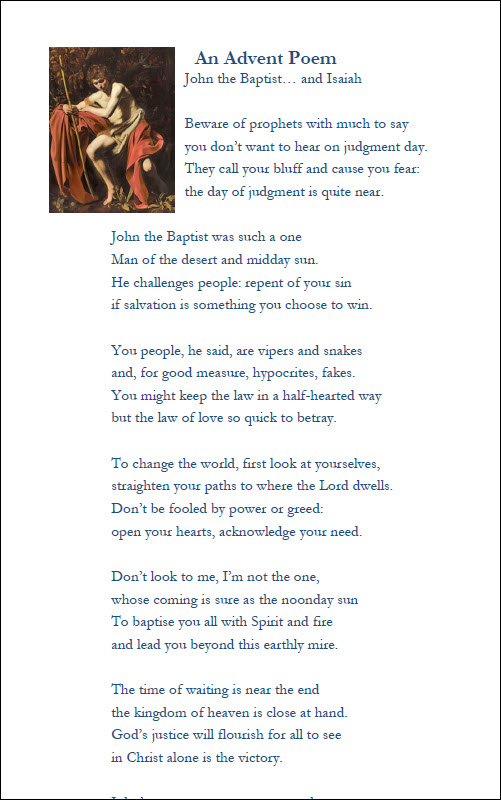 1225 Advent poem G Hall